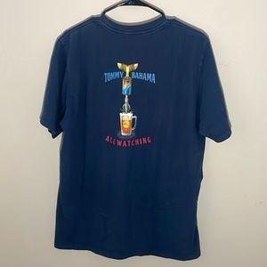 Tommy Bahama “Ale Watching” Mens Blue Short Sleeve Cotton T-shirt Size Medium